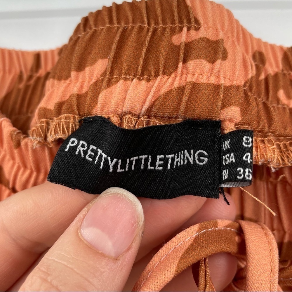 Burnt Orange Camo Print High Rise Cigarette Pants - Picture 11 of 12